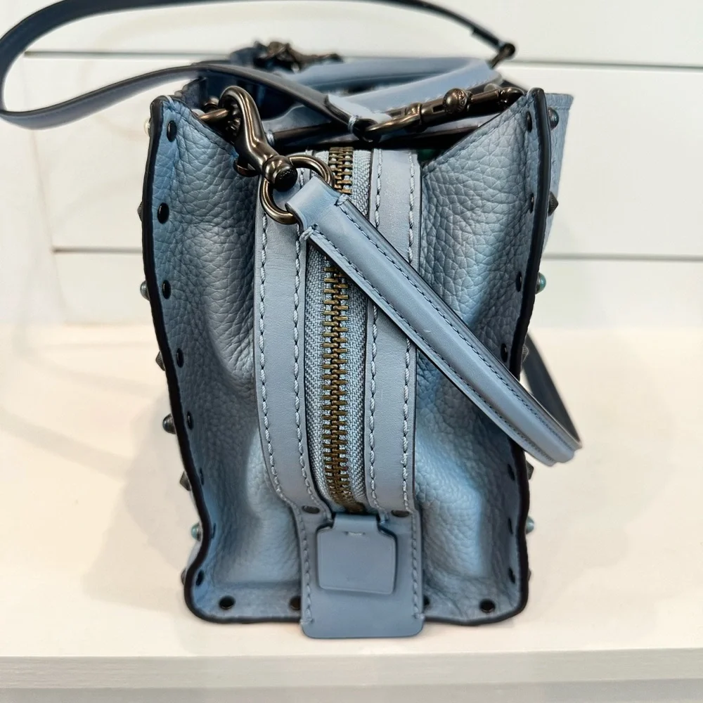 Coach 1941 Rogue 25 Slate Blue with Rivets Like New Bag with dustbag all extras - Picture 6 of 15